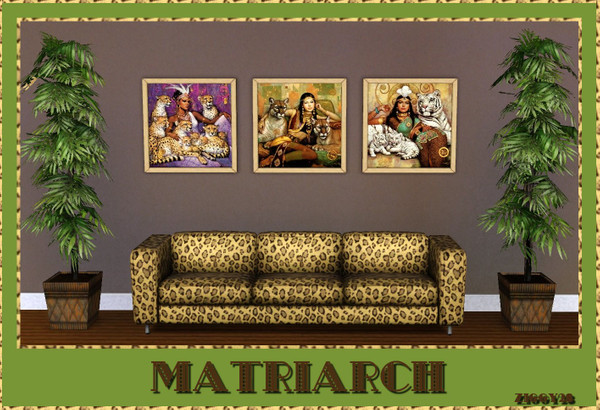 Sims 3 — Matriarch by ziggy28 — A set of three beautiful African inspired paintings by Karl Bang. Cloned from the Maxis