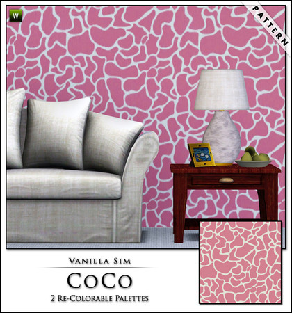 Sims 3 — CoCo by Vanilla Sim — Random curved shell like shapes make up this pretty all over design