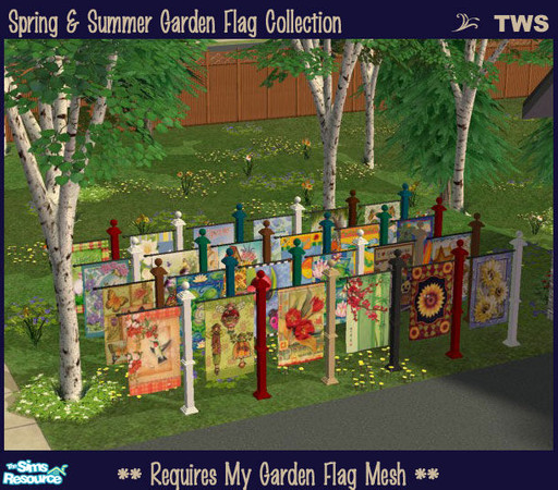 Sims 2 — Spring & Summer Garden Flag Collection by wildstar24 — A set of 24 spring and summer-themed flags to use