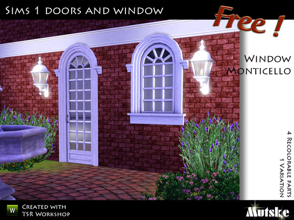 Sims 3 — Window Monticello  by Mutske — 4 Recolorable part. 1 Variation. Made by Mutske@TSR. TSRAA.