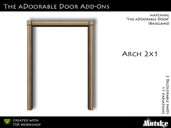 Sims 3 — The aDoorable Double Arch by Mutske — Matching the single version. 2 Recolorable parts. 11 Variations. Made by