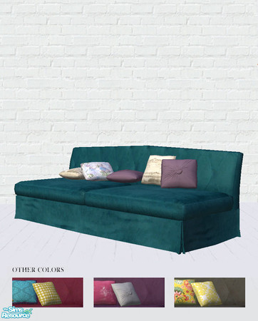 Sims 2 — Parker Couch Set by salixlikescake — Four recolors of Exotic Element\'s Traditional Sofa in pleated velvet.