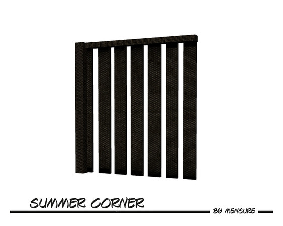 Sims 3 — Summer Corner_Fence by mensure — Summer Corner_Fence by mensure. Recolorable. You can find it under