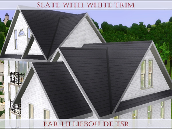 Sims 3 — White Trim, dark grey slate by lilliebou — par LillieBou de TSR