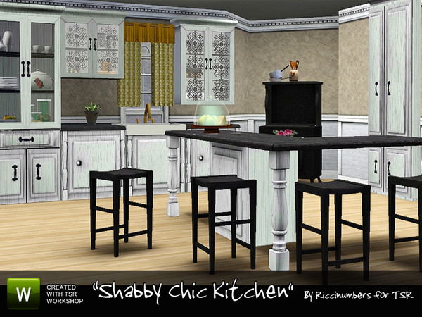 Sims 3 — Shabby Chic Kitchen by TheNumbersWoman — You asked for it! I made it. The Shabby Chic Kitchen. A few things