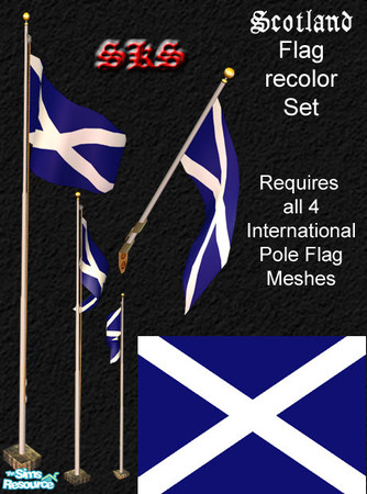 Sims 2 — Flag set - Scotland by 71robert13 — Set includes the flag of Scotland for the Bracket mounted wall pole, Small 1