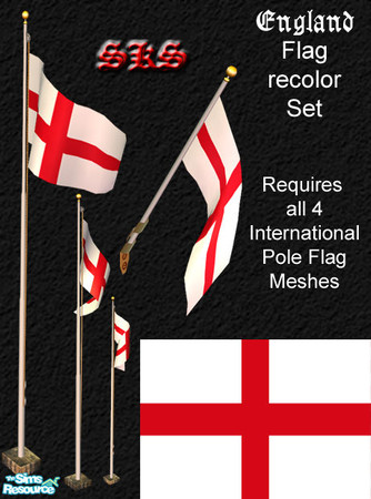 Sims 2 — Flag set - England by 71robert13 — Set includes the flag of England for the Bracket mounted wall pole, Small 1