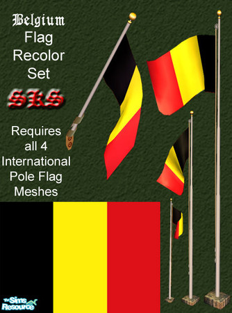 Sims 2 — Flag set - Belgium by 71robert13 — Set includes the flag of Belgium for the Bracket mounted wall pole, Small 1