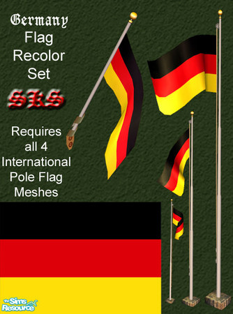 Sims 2 — Flag set - Germany by 71robert13 — Set includes the flag of Germany for the Bracket mounted wall pole, Small 1