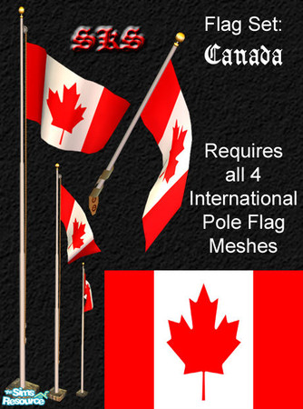 Sims 2 — Flag Set - Canada by 71robert13 — Set includes the flag of Canada for the Bracket mounted wall pole, Small 1
