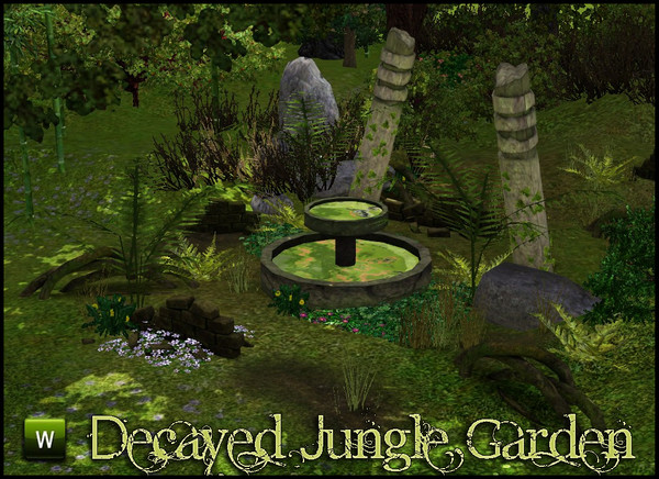 Sims 3 — Decayed Jungle Garden by sim_man123 — Purely decorative jungle set, can be used for tomb decorating,