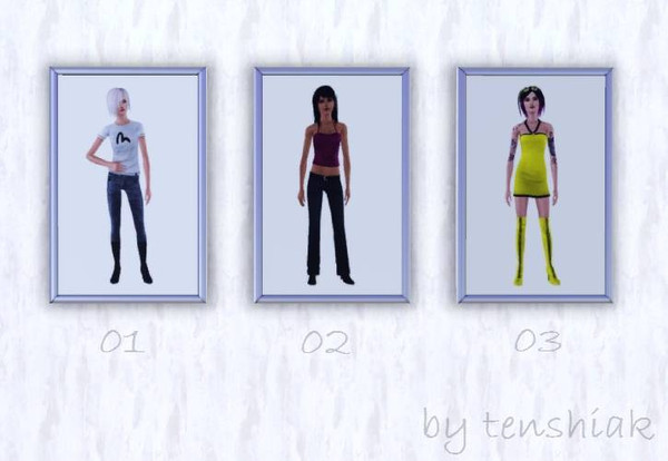 Sims 3 — Sim Poster Set by tenshiak — A set of 3 posters with sims. Models: 01 Ashley: