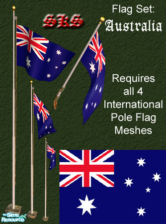 Sims 2 — Flag Set - Australia by 71robert13 — Set includes the flag of Australia for the Bracket mounted wall pole, Small