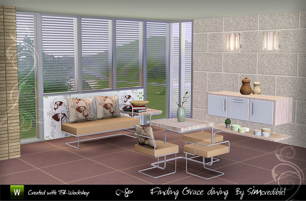 Sims 3 — Finding Grace Dining Set by SIMcredible! — by SIMcredibledesigns.com available at TSR