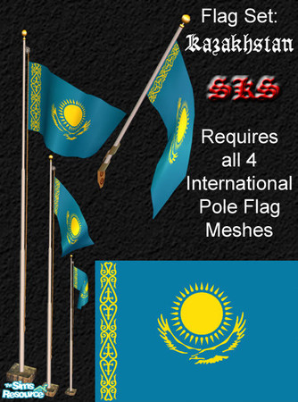 Sims 2 — Flag Set - Kazakhstan by 71robert13 — Set includes the flag of