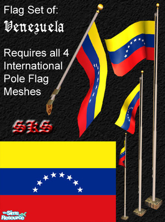 Sims 2 — Flag Set - Venezuela by 71robert13 — Set includes the flag of Venezuela for the Bracket mounted wall pole, Small