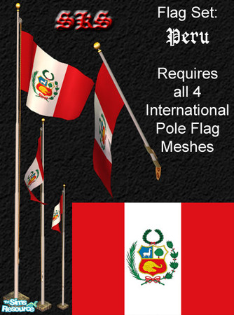 Sims 2 — Flag Set - Peru by 71robert13 — Set includes the flag of Peru for the Bracket mounted wall pole, Small 1 Story