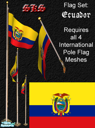 Sims 2 — Flag Set - Ecuador by 71robert13 — Set includes the flag of Ecuador for the Bracket mounted wall pole, Small 1