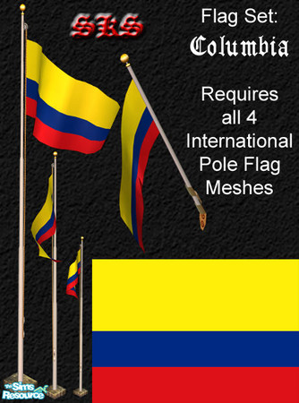 Sims 2 — Flag Set - Colombia by 71robert13 — Set includes the flag of Colombia for the Bracket mounted wall pole, Small 1