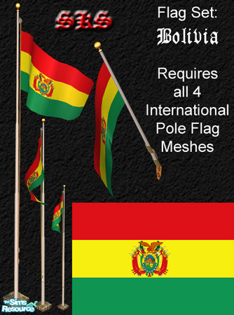 Sims 2 — Flag Set - Bolivia by 71robert13 — Set includes the flag of Wuliwya (Bolivia) for the Bracket mounted wall pole,