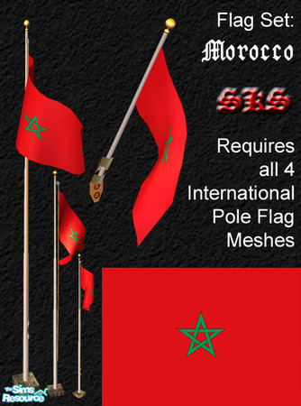 Sims 2 — Flag Set - Morocco by 71robert13 — Set includes the flag of Al-Mamlakatu l-Maġribiyah (Kingdom of
