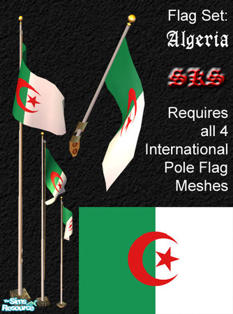 Sims 2 — Flag Set - Algeria by 71robert13 — Set includes the flag of