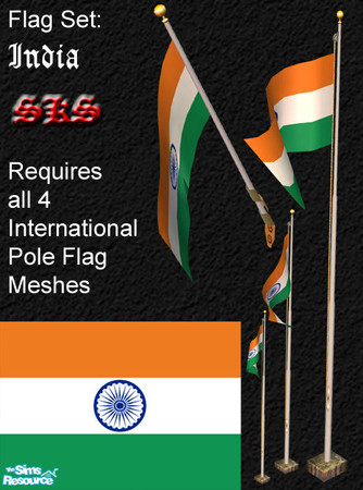 Sims 2 — Flag Set - India by 71robert13 — Set includes the flag of भारत (India)