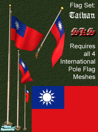 Sims 2 — Flag Set - Taiwan by 71robert13 — Set includes the flag of 台湾 (Taiwan) for the Bracket