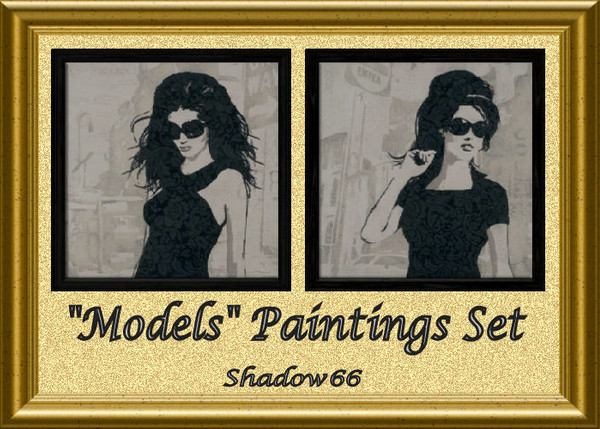 Sims 3 — S66 - Models Paintings Set by shadow66 — Two unusual paintings of models called 'Model Behaviour' and 'Strike A