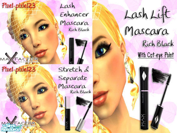Sims 2 — Max Factor - Mascara Collection by Pixel-pixie123 — Here is my new Max Factor Mascara Collection.