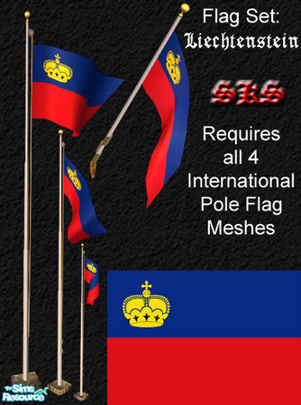 Sims 2 — Flag Set - Liechtenstein by 71robert13 — Set includes the flag of Liechtenstein for the Bracket mounted wall