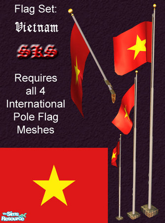 Sims 2 — Flag Set - Vietnam by 71robert13 — Set includes the flag of Việt Nam for the Bracket mounted wall