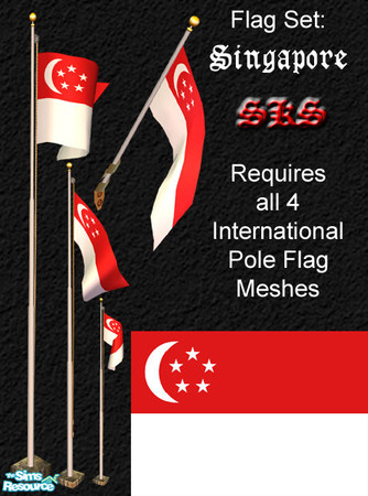 Sims 2 — Flag Set -  Singapore by 71robert13 — Set includes the flag of 新加坡 (Singapore)