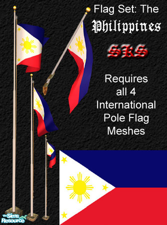 Sims 2 — Flag Set - The Philippines by 71robert13 — Set includes the flag of the Philippines for the Bracket mounted wall
