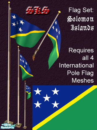 Sims 2 — Flag Set - Solomon Islands by 71robert13 — Set includes the flag of Solomon Islands for the Bracket mounted wall