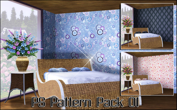 Sims 3 — PS Pattern Pack 01 by TSR Archive — This set contains three patterns! I hope you like it,please enjoy:D