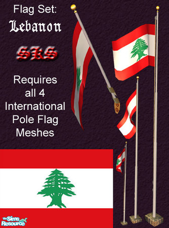 Sims 2 — Flag Set - Lebanon by 71robert13 — Set includes the flag of