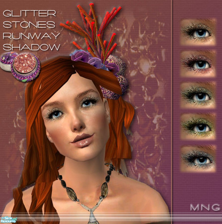 Sims 2 — Runway Glitterstone Shadow Set by IcedMango — This eyeshadow fits to almost all types of skins