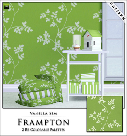 Sims 3 — Frampton by Vanilla Sim — Light trailing leaves on soft green tones