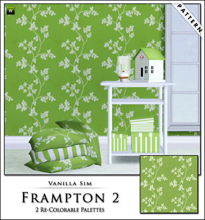Sims 3 — Frampton 2 by Vanilla Sim — Light trailing leaves on soft green tones