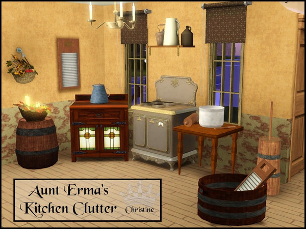 Sims 3 — Aunt Erma's Kitchen Clutter by cm_11778 — This is a collection of old fashioned kitchen clutter for your Sim