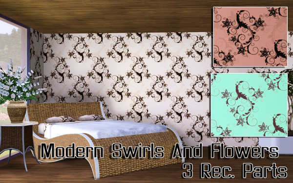 Sims 3 — Modern Swirls and Flowers by TSR Archive — Made By Pralinesims