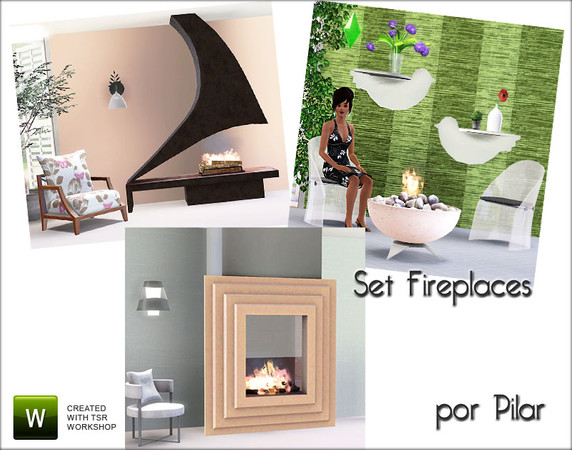 Sims 3 — Set Fireplaces  by Pilar — 