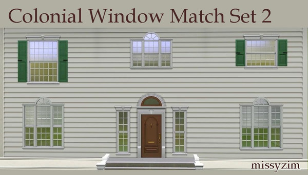 Sims 3 — Colonial Window Match Set 2 by missyzim — Add-ons to my previous Colonial Window Match set. This set includes 6