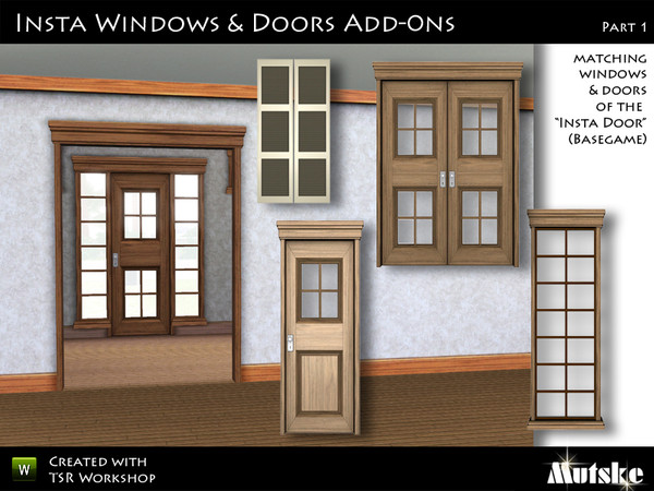 Sims 3 — Insta Window & Door Part1 by Mutske — Set of 11 doors &amp; windows matching the "The Insta