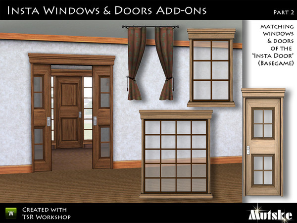 Sims 3 — Insta Window & Door Part2 by Mutske — Set of 12 doors and windows matching the The Insta Door from Basegame.
