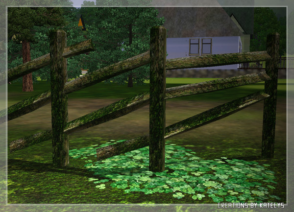 Sims 3 — Deer park - Fence 01 by katelys — Old wooden fence covered with moss