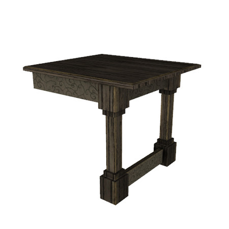Sims 3 — Medieval Banquet Table (right end) by Cyclonesue — Make banquet tables of any length with the end and inner