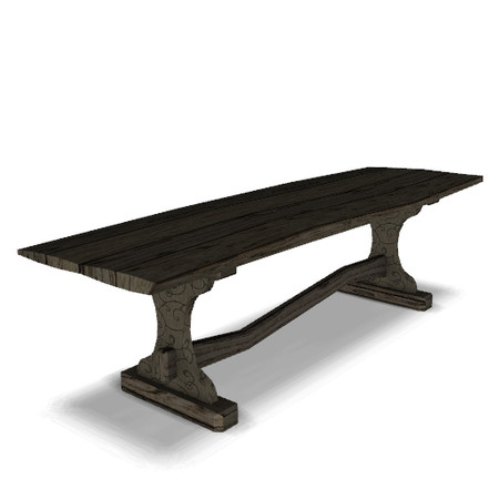 Sims 3 — Medieval Trestle Table (3 tile) by Cyclonesue — Medieval Trestle Table - suitable for piling up stale loaves and