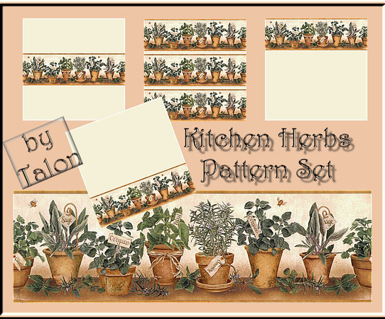 Sims 3 — Kitchen Herbs Pattern Set by Cerulean Talon — Natural and green, this set will enhance any home or office with a